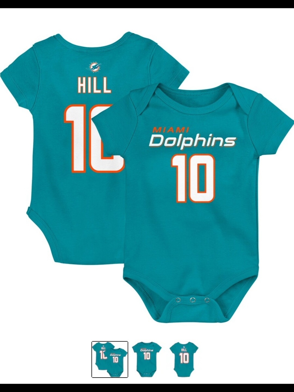 NFL Miami Dolphins Teal Baby One-Piece with Orange & White Accents